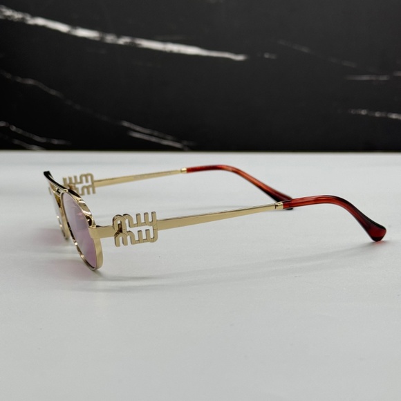NEW MU54ZS ZVN50D MIU MIU WOMEN SUNGLASSES MU 54ZS ZVN50D GOLD SMU54Z MIU MIU - Picture 5 of 10